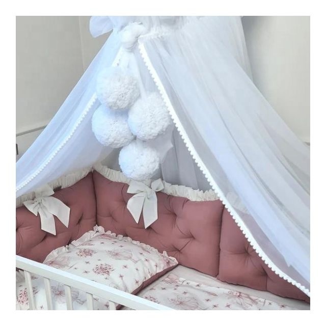 Pink Rose Colour Baby Mosquito Net Crib Canopy Hung Dome Tent Bedding Embroidered House Kids Bed Curtain Room Decoration Gift