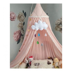 Peach Colour Embroidered Tent Hung Dome Baby Mosquito Net For Crib Cot Bed Curtain Play House Tent For Kids Room With Decoration