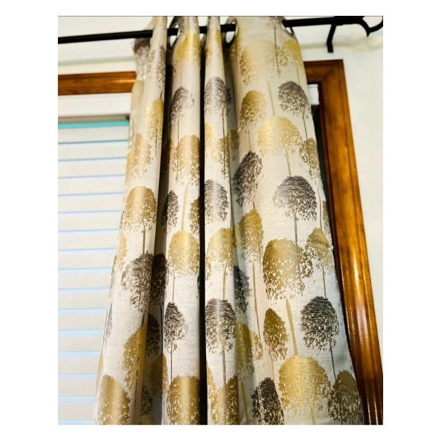 2024 New Stylish Crystal Golden Light Luxury High Embroidered Jacquard Curtains For Living Room Bedroom Custom Finished Product