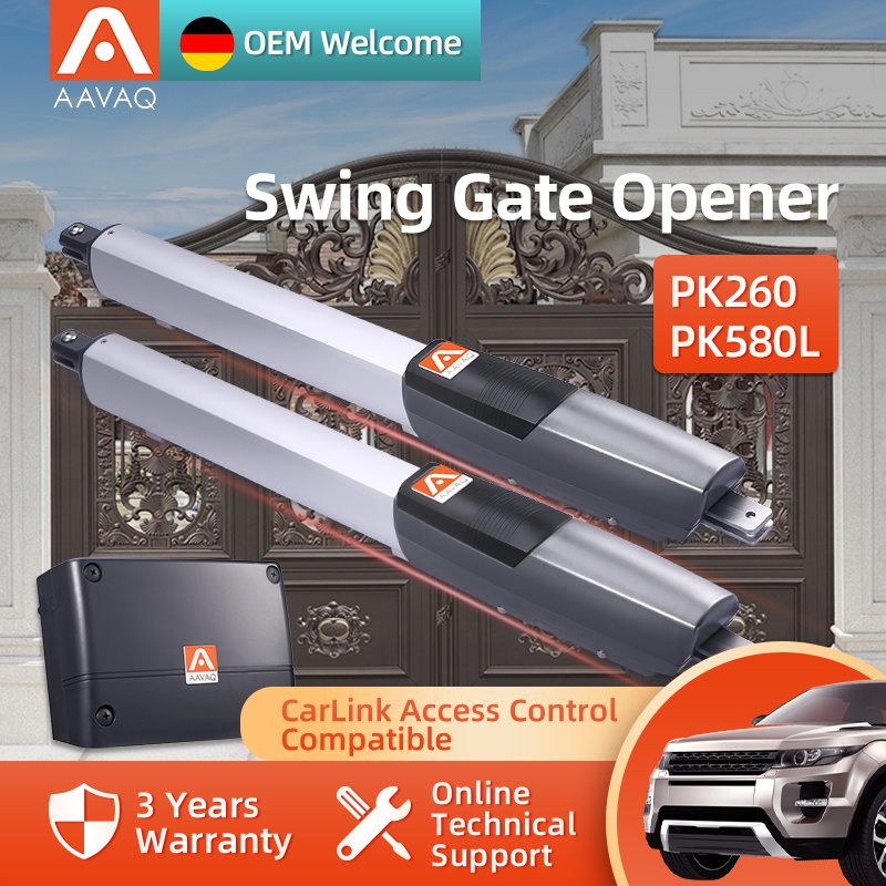 AAVAQ PK Series Double Waterproof DC 24V Dual Home Automatic Swing Solar Garage Gate/Door Opener