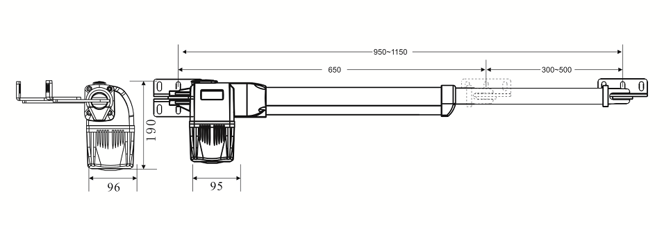 AAYEE Europe technology DC24V swing gate operator 500kg*2 sale of double motor automatic swing gate opener