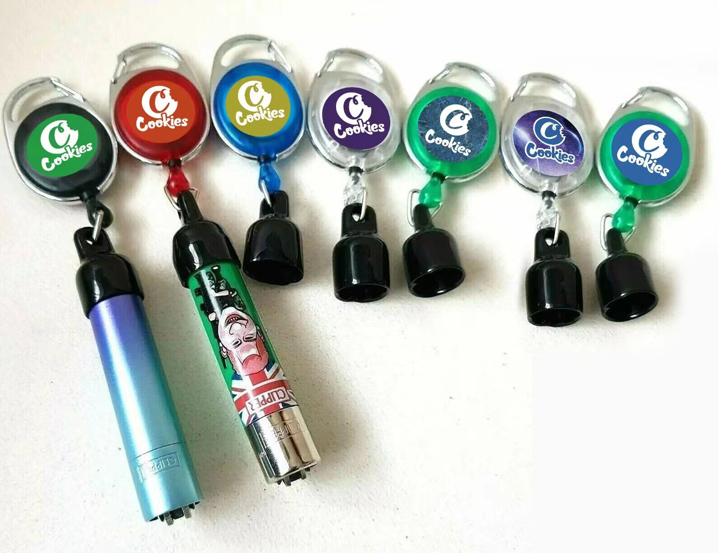 Custom Logo Lighter Holster Retractable Lighter USB Leash with String Clip Lighter Holder