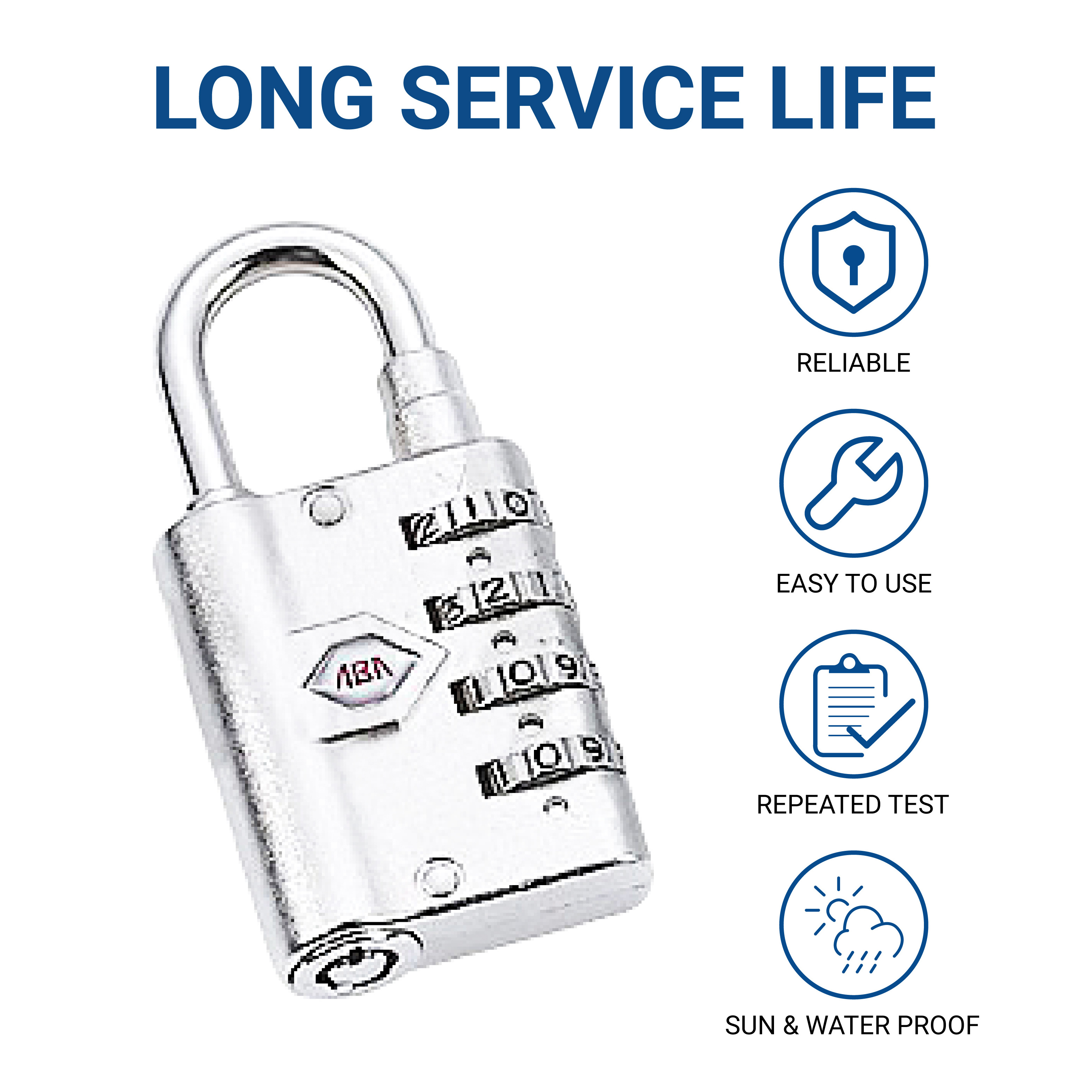 High Security 4 Heavy Duty Padlock With Key Digit Luggage Combination Lock For Bag