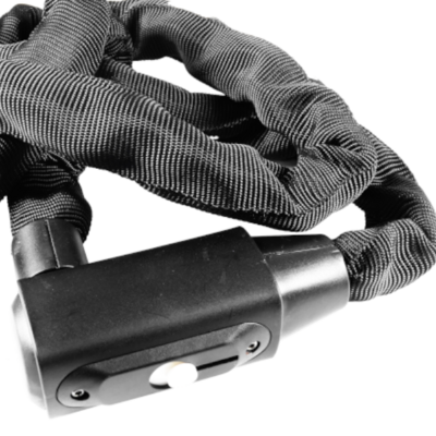 A heavy duty bicycle chain lock made in Taiwan, featuring a high-security dimple lock, suitable for any two-wheeled vehicles