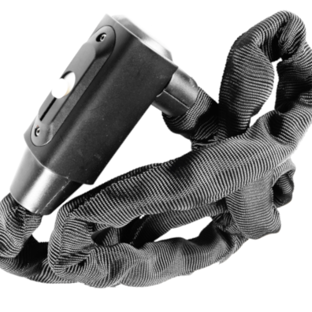 A heavy duty bicycle chain lock made in Taiwan, featuring a high-security dimple lock, suitable for any two-wheeled vehicles