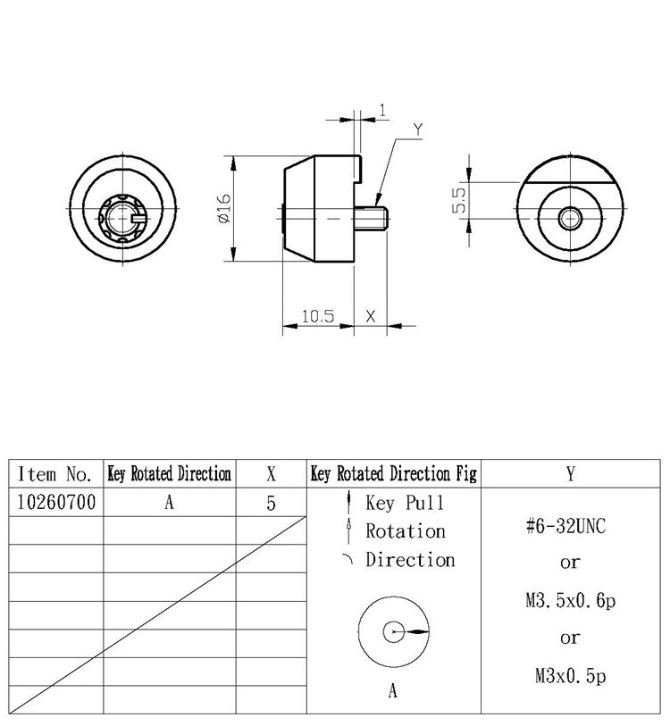 Top quality zinc alloyMetal Screw Computer Case Lock Small Host Computer Lock