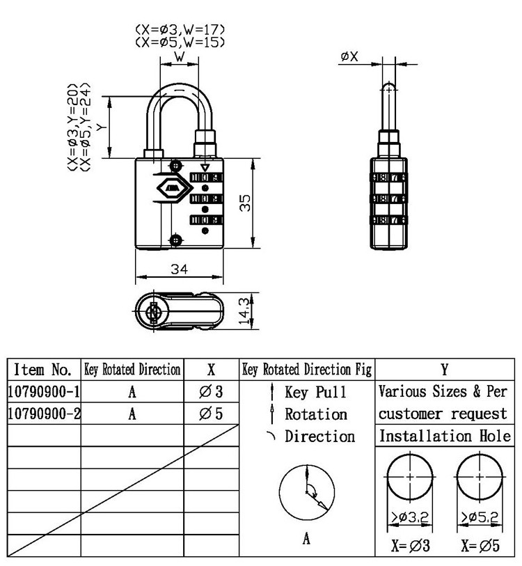 Newest zinc alloy 3 digit code lock price safety keyless metal Combination Padlock