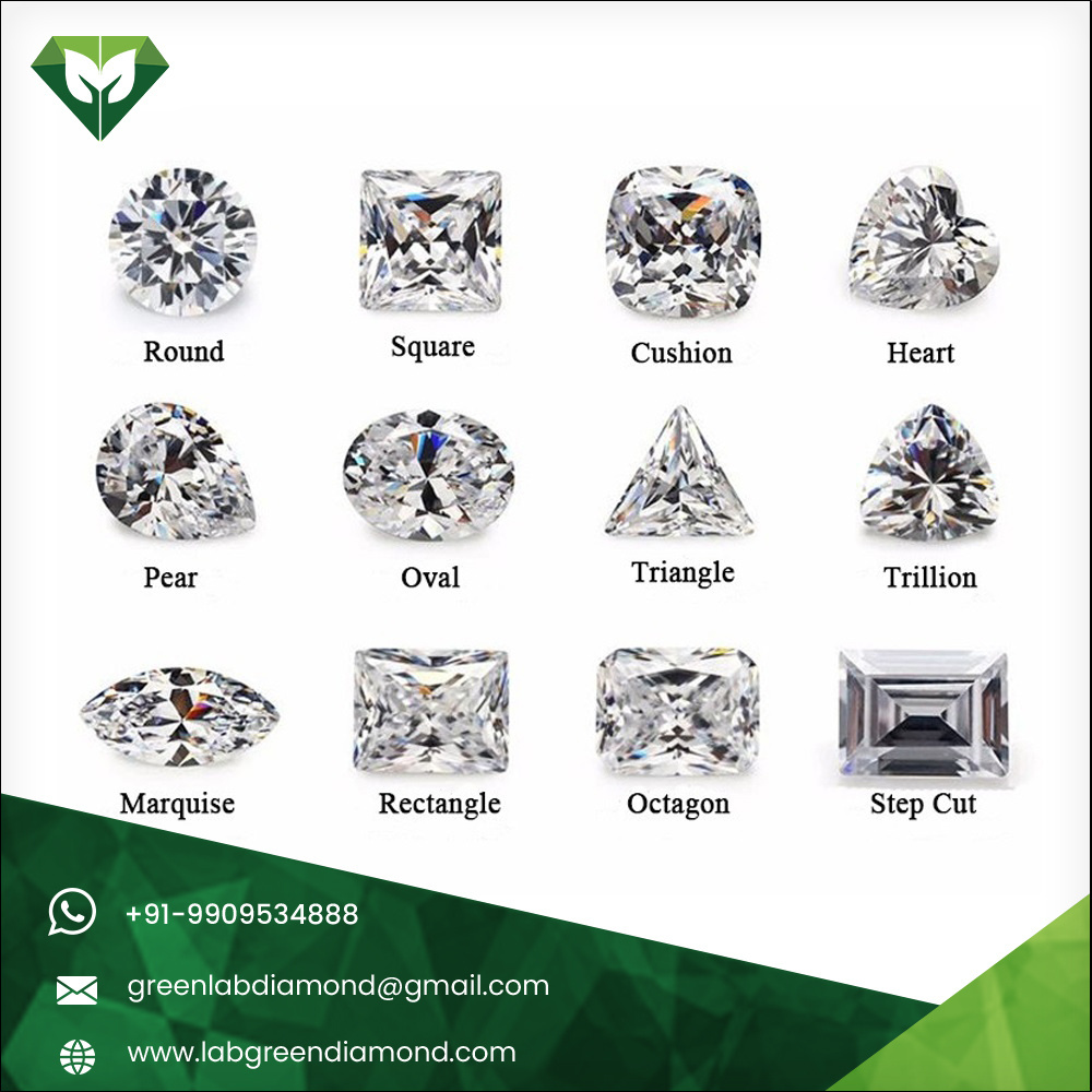 Green Diamond Luxurious VVS1 Clarity Moissanite Diamond Price Per Carat Gemstones Moissanite Diamond DEF Color GH Color