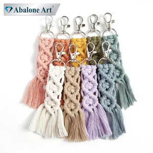 Abalone Art Creative Indian Hand Crafted Attractive Keychain From Natural Macrame At Very Good Price