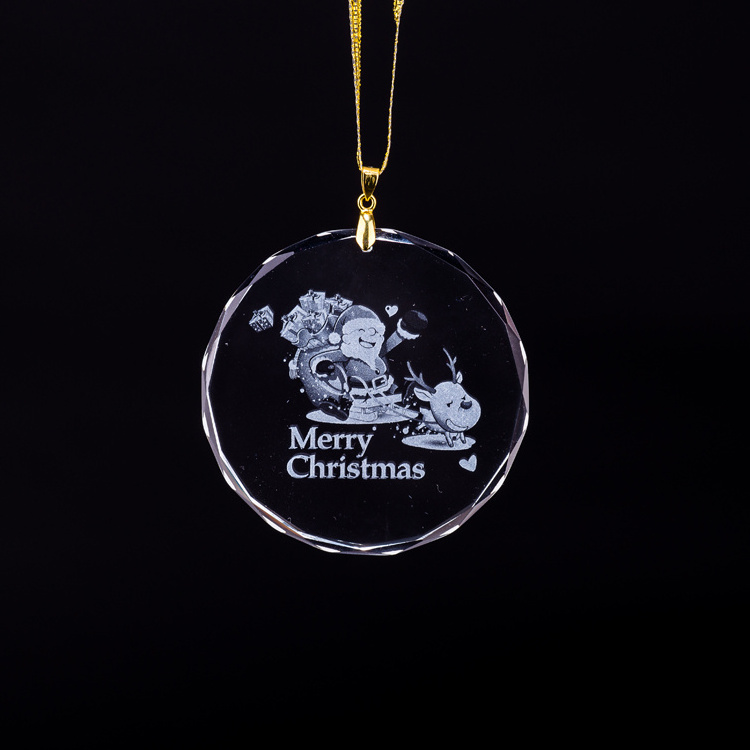 crystal  glass Christmas Tree Hanging Crystal Glass Pendant Ornament