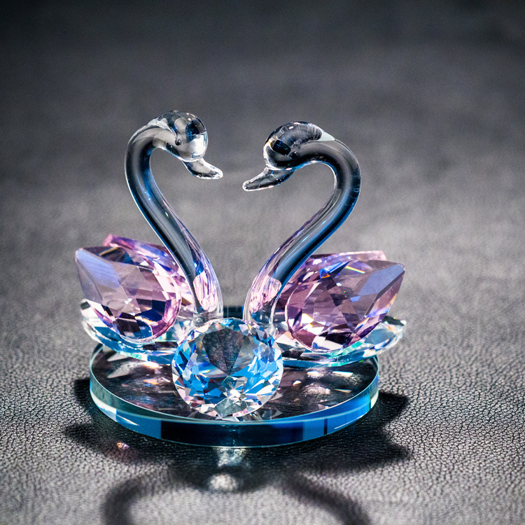 new baby gift Beautiful Wedding Holiday Gift Blue Crystal Glass Swan Valentines Gift