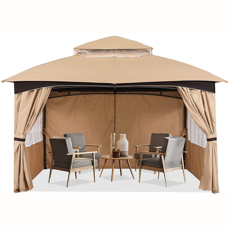 Outdoor Gazebos 10x12 With Window Simulation Church Curtains For Patio Pop-up Canopy Portable Activities Tent