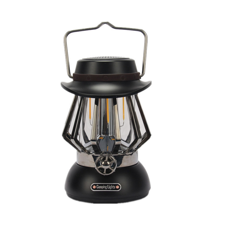 Type-c charging lretro lantern hand lamp long life tent led camping lantern for camping hiking outdoor light