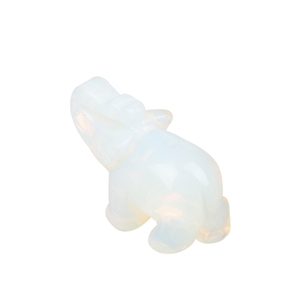 White Jade craft  Carving Stone Carved Carvingcrafts Elephant natural Stone Craft Figurines For Home Decoration