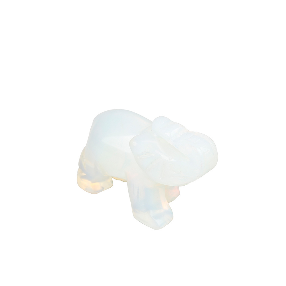 White Jade craft  Carving Stone Carved Carvingcrafts Elephant natural Stone Craft Figurines For Home Decoration