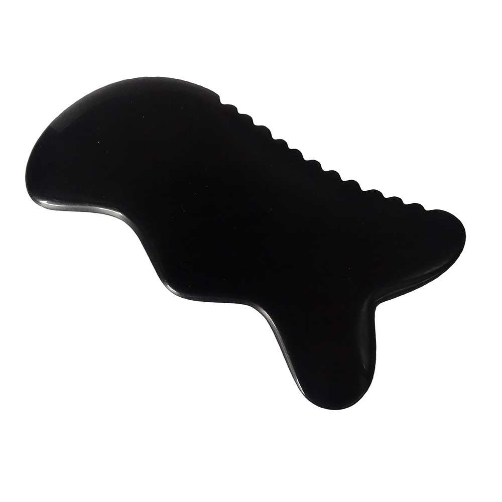 Gua Sha Massage Tool Natural Black Bian Stone Guasha Tool for Foot Neck Back Face Massage