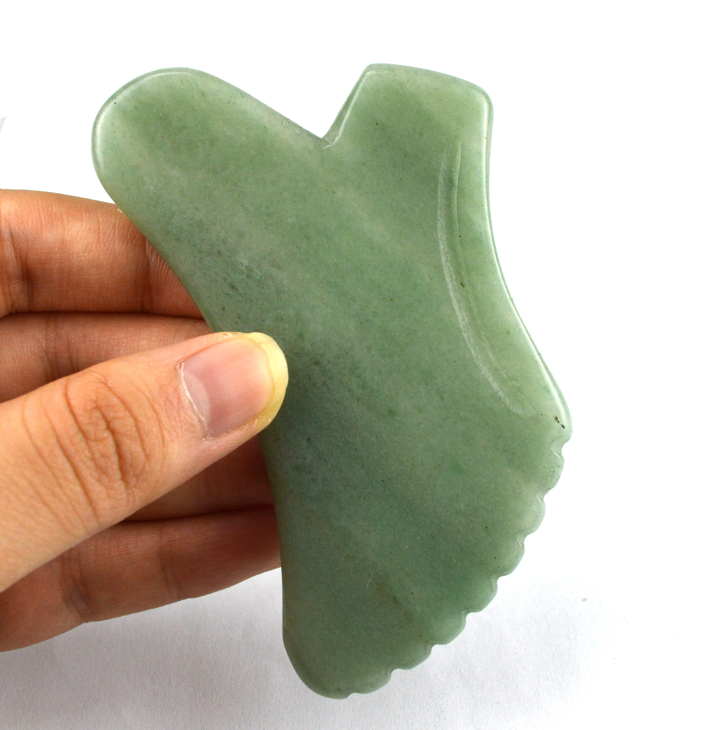 Hot Selling Green Aventurine Custom Guasha Gua Sha Face Tool Green Aventurine Gua Sha for Face Skincare and Lymphatic Drainage