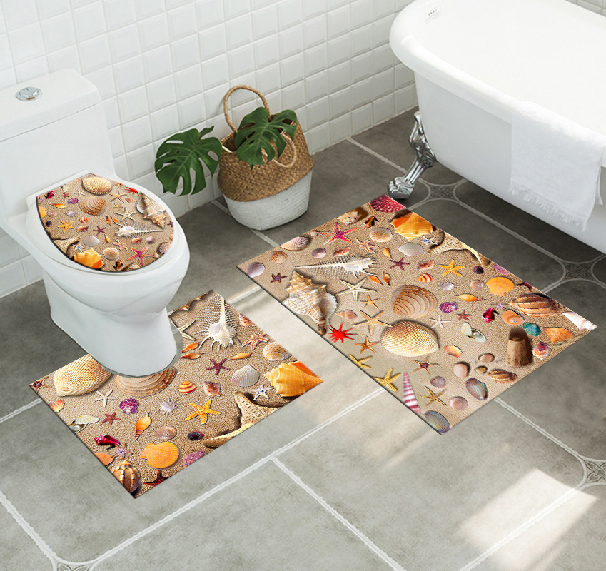 3 pieces bathroom rugs and mats sets diatom mud non-slip bathroom floor mat