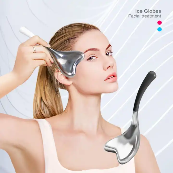 Luxury Gold / Silver Stainless Steel Cooling Facial Ice Globes For Face Beauty Cryo Ice Globes Wholesale