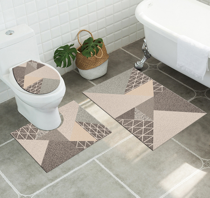 3 pieces bathroom rugs and mats sets diatom mud non-slip bathroom floor mat