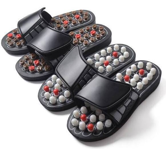 2023 New High Polished Natural Stones Pebbles Non-slip EVA Soles Foot Acupoint Massage Acupressure Slippers