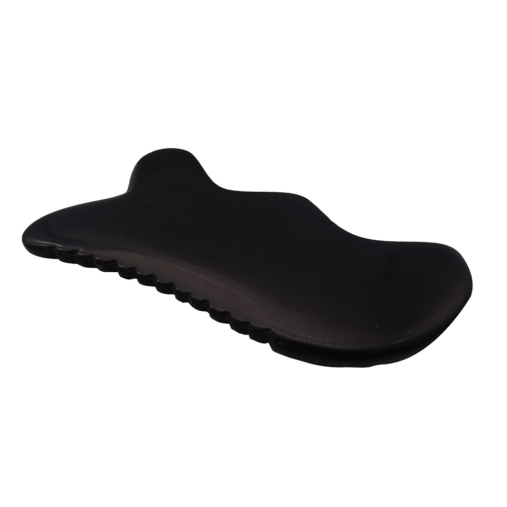 Gua Sha Massage Tool Natural Black Bian Stone Guasha Tool for Foot Neck Back Face Massage