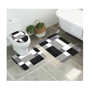 3 pieces bathroom rugs and mats sets diatom mud non-slip bathroom floor mat