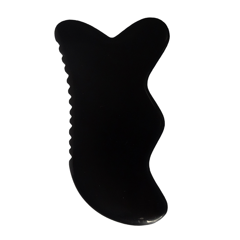 Gua Sha Massage Tool Natural Black Bian Stone Guasha Tool for Foot Neck Back Face Massage