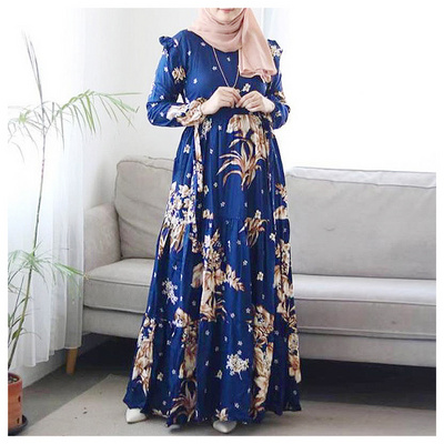 turkish islamic fashion dress Embroidered Caftan Sequin Abaya Turkish Long Dress Robe 3XL / 60 Inches / Matching Embroidered Scarf (24 X 71 Inches) main image 0