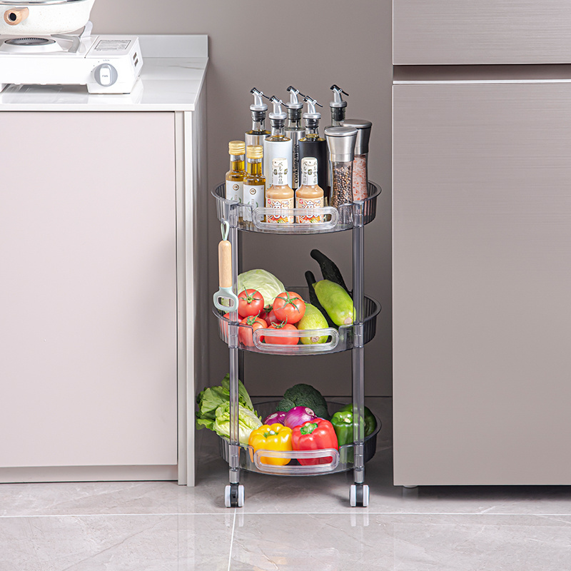 High Quality 3 Layer Kitchen Fruit Vegetable Storage Holders Rack Round Shelf Organizer