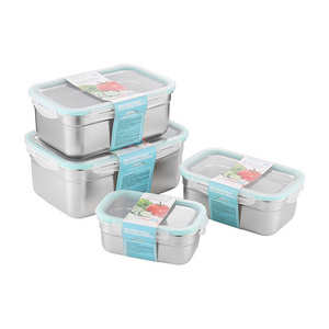 1000ML Stainless steel food container 304 portable lunch box with airtight Lid for fresh storage