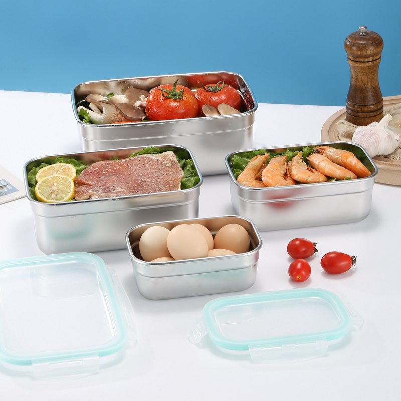 1000ML Stainless steel food container 304 portable lunch box with airtight Lid for fresh storage