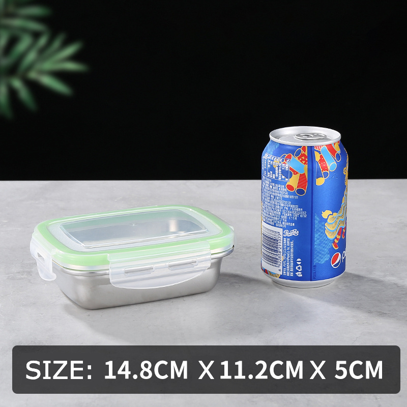 Fresh Storage Container Portable Lunch Box Stainless Steel 0.35L Food Container with Airtight PP Lid