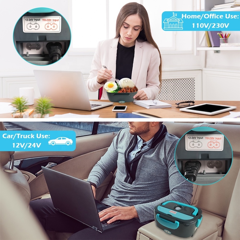 hot sell food heating electric lunch box portable food warmer with carry bag household car use