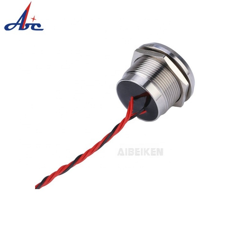 Electric Water-proof 24V Ring Led Illuminated Metal Round Push Button Chamfer Type 22mm Momentary Piezo Switch