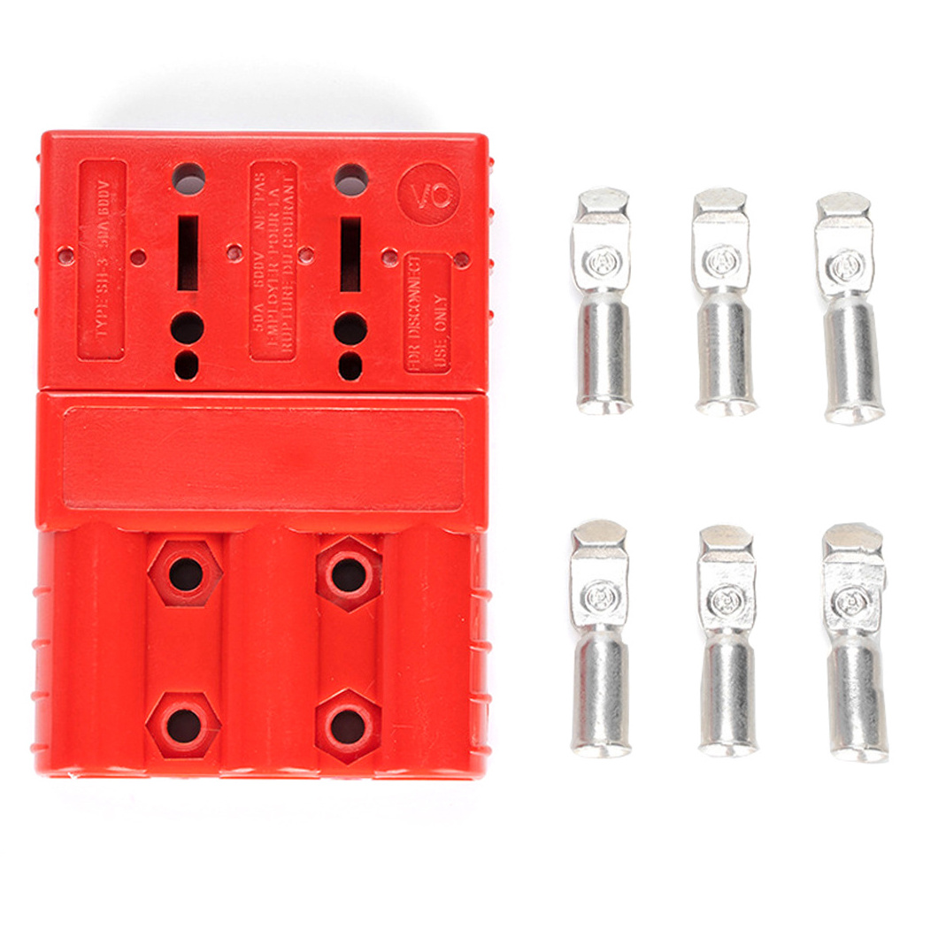 ABILKEEN High Quality 50A600V Three Pole 3P Anderson Plug Electric Forklift Lithium Storage Battery Power Docking Connector Plug