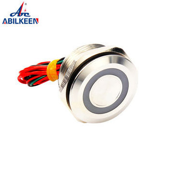 Ring LED Concave Head Piezo Touch Switch IP68 Electric Underwater Used IP68 Waterproof Stainless Steel Piezo Switch 12V