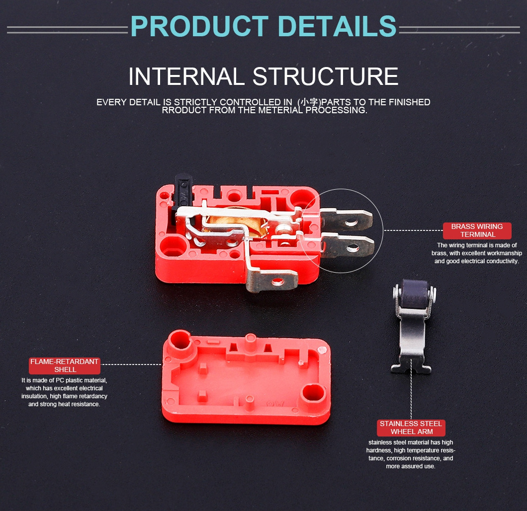 ABILKEEN cheapest 16a micro switch air flow 3pin tactile miniature micro switch with special lever