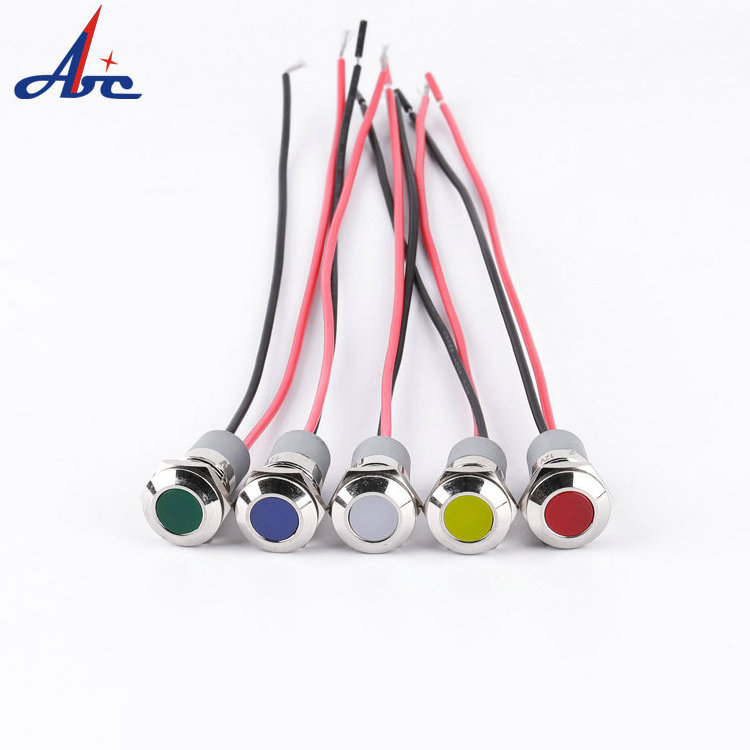 IN123 12mm metal pilot lamp IP65 signal lamp 12 volt led indicator M12 led neon light