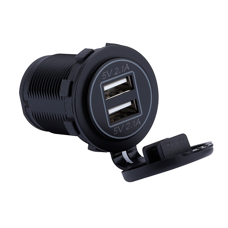 12V 4.2A Driving Car Charger Waterproof Fast USB Port Charger Power Socket Dual USB Car Charger for Racing RV Boat