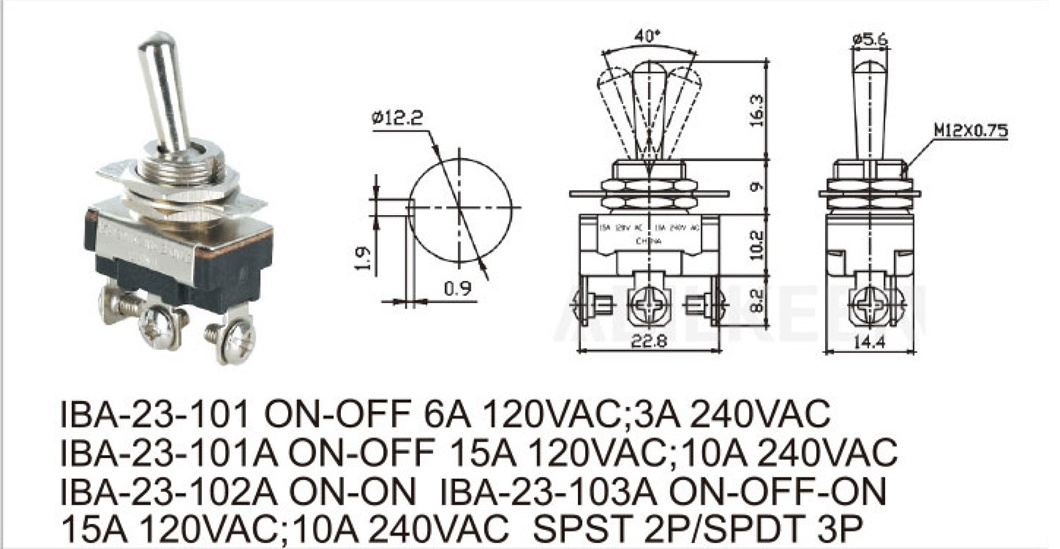 ABILKEEN ON-OFF Metal Slide Toggle Switch SPDT with 3-Pin Screw Terminal Auto Modification Toggle Switch Car Switch Accessories