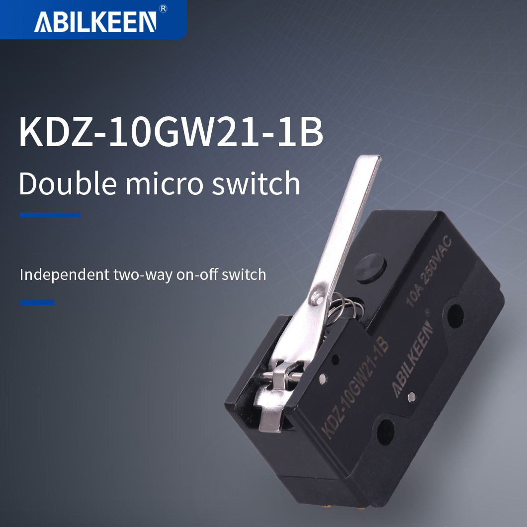 ABILKEEN ON-OFF Independent Tow-Way Short Lever Type Micro Switch 10A-16A Double Pole Double Throw Switch with 6-Pin Terminal