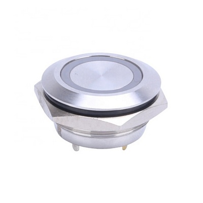 16mm 3V 5V 12V 24V 220V LED Lighted Metal Momentary auto reset waterproof push button switch