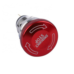 19mm Mushroom Emergency Stop Momentary NO NC Metal Push Button Switch