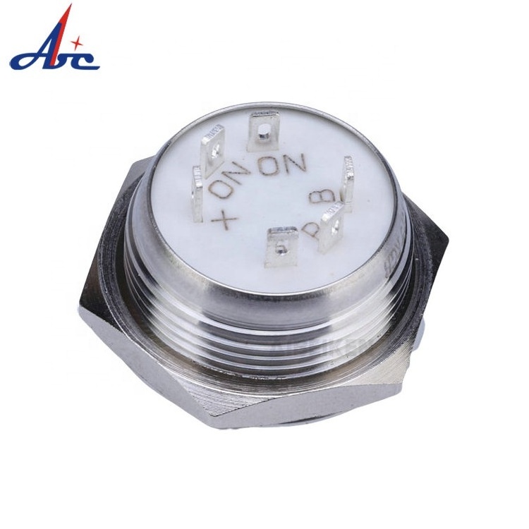 12mm 16mm 19mm 22mm flattest metal Momentary waterproof 12V led Illuminated RGB push button switch