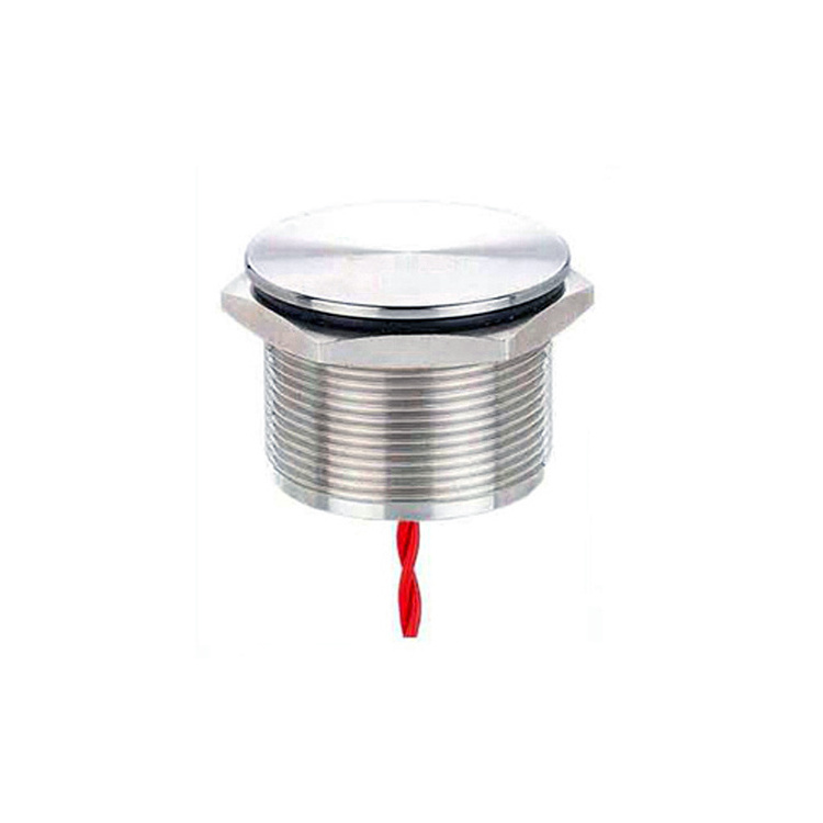 Waterproof 2A 25mm 1NO Flat Head Momentary Function Electric IP68 Latching 25mm Piezoelectric Metal Piezo Switch