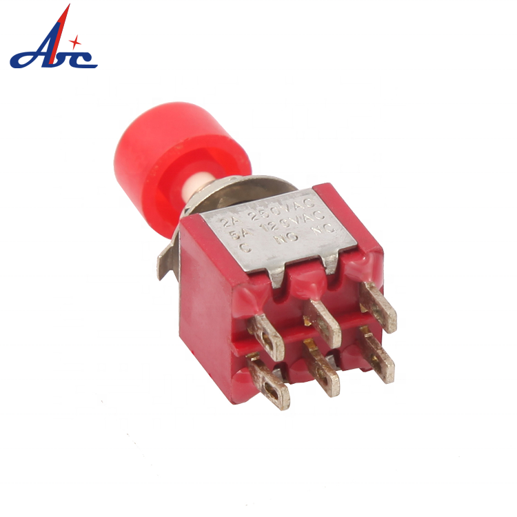 6mm Spring Loaded DPDT ON-(ON) 6 Pin Momentary Spring Return Toggle Switch For Machine