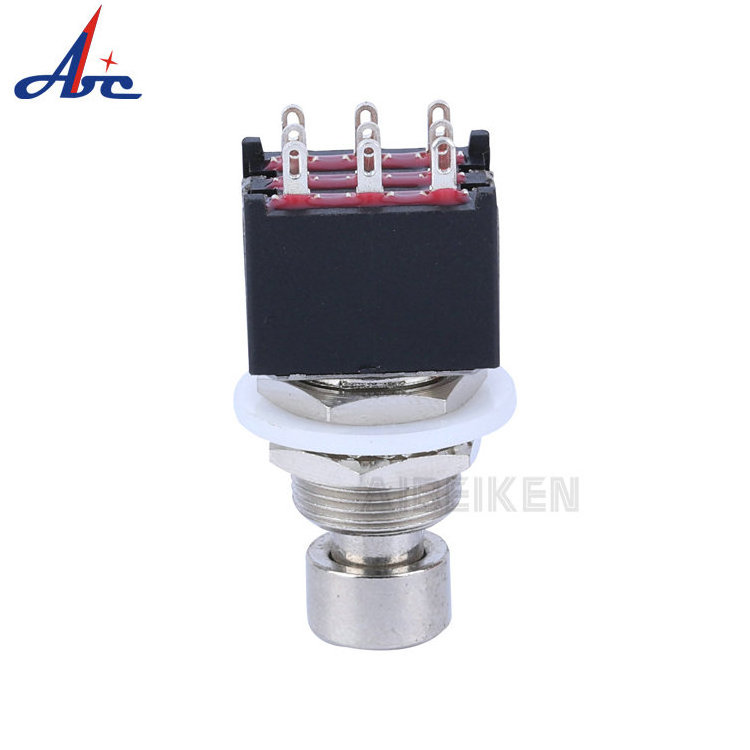 Hot Selling 6 Pin PCB Terminals Soldering SPST NO Momentary Function Pedal Push Button Inline Foot Switch