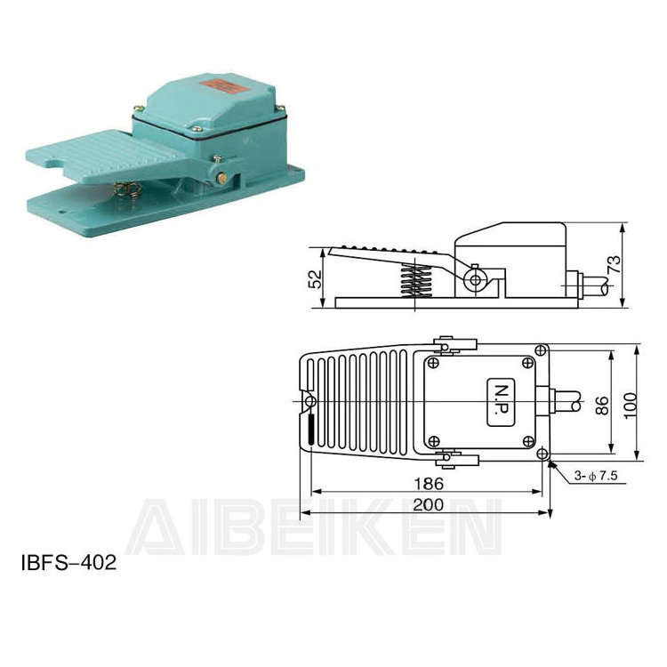 Heavy Duty 12V Foot Pedal Switch Big Type Momentary Action Medical Foot Control Switch 15A