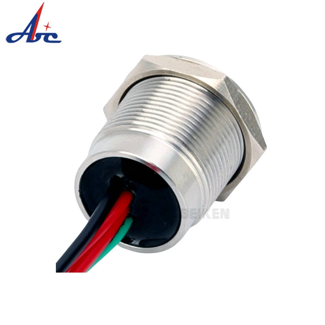 16MM Concave Head Stepless Dimming  Type Touch Sensor Dimming Switch 1NO and LED Ring Illuminate Stainless Steel IP68 Waterproof